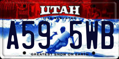 UT license plate A595WB