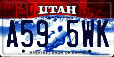 UT license plate A595WK