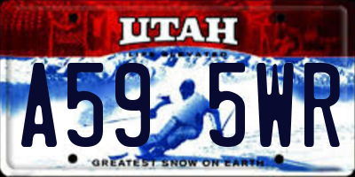 UT license plate A595WR