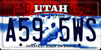UT license plate A595WS