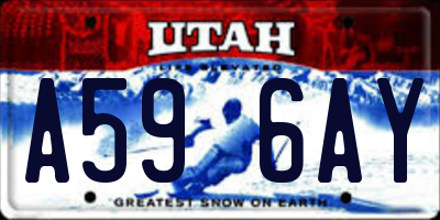 UT license plate A596AY