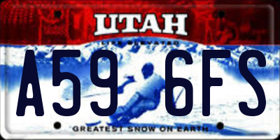 UT license plate A596FS