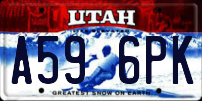 UT license plate A596PK