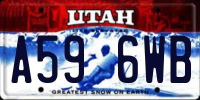 UT license plate A596WB