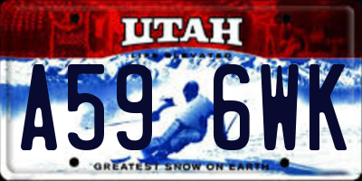 UT license plate A596WK