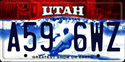 UT license plate A596WZ
