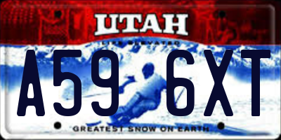 UT license plate A596XT
