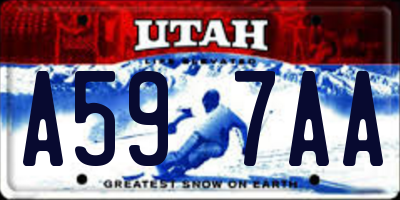 UT license plate A597AA