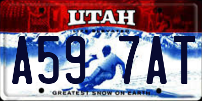 UT license plate A597AT