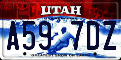 UT license plate A597DZ