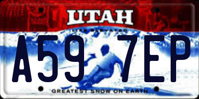 UT license plate A597EP