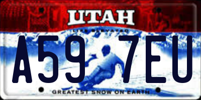 UT license plate A597EU