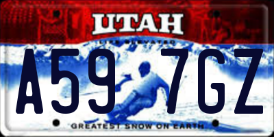 UT license plate A597GZ