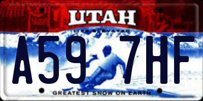 UT license plate A597HF