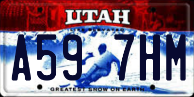 UT license plate A597HM
