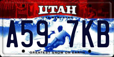 UT license plate A597KB