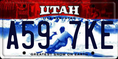 UT license plate A597KE