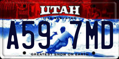 UT license plate A597MD