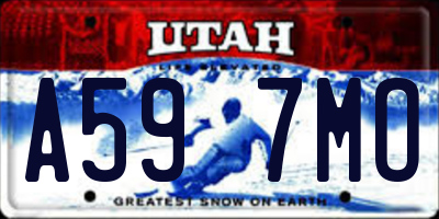 UT license plate A597MO