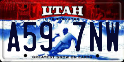 UT license plate A597NW