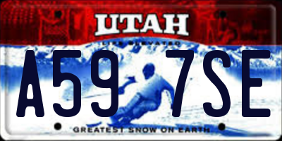 UT license plate A597SE