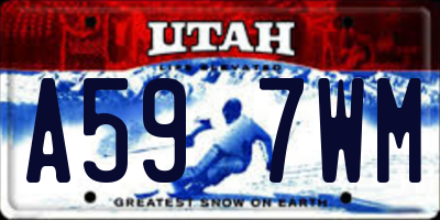 UT license plate A597WM