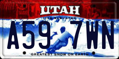 UT license plate A597WN