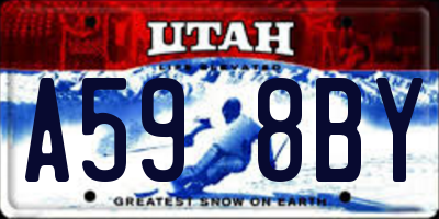UT license plate A598BY