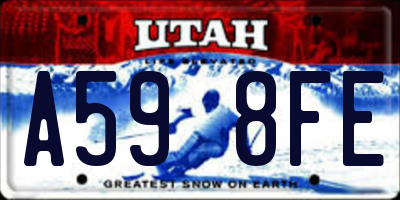 UT license plate A598FE