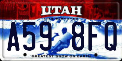 UT license plate A598FQ
