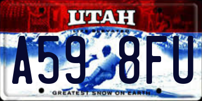 UT license plate A598FU