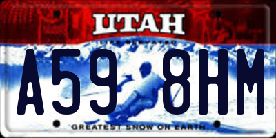UT license plate A598HM