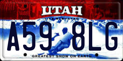 UT license plate A598LG