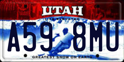 UT license plate A598MU