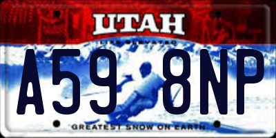 UT license plate A598NP