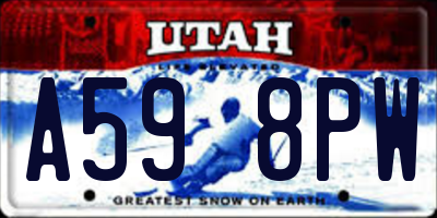 UT license plate A598PW