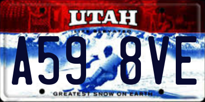 UT license plate A598VE