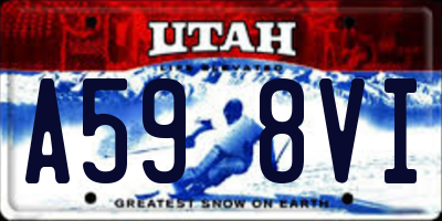 UT license plate A598VI