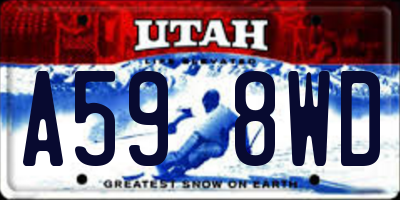 UT license plate A598WD