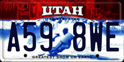 UT license plate A598WE