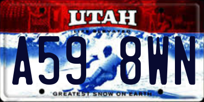 UT license plate A598WN