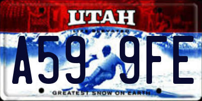 UT license plate A599FE