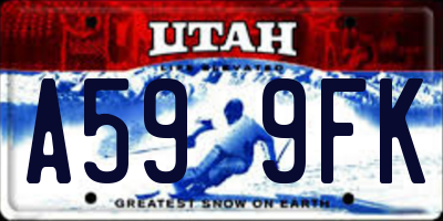 UT license plate A599FK