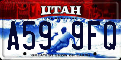 UT license plate A599FQ