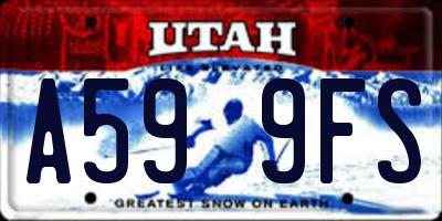 UT license plate A599FS