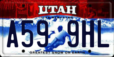 UT license plate A599HL
