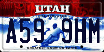 UT license plate A599HM