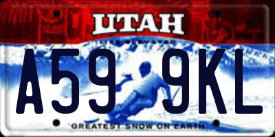 UT license plate A599KL