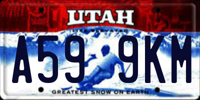 UT license plate A599KM