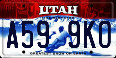 UT license plate A599KO